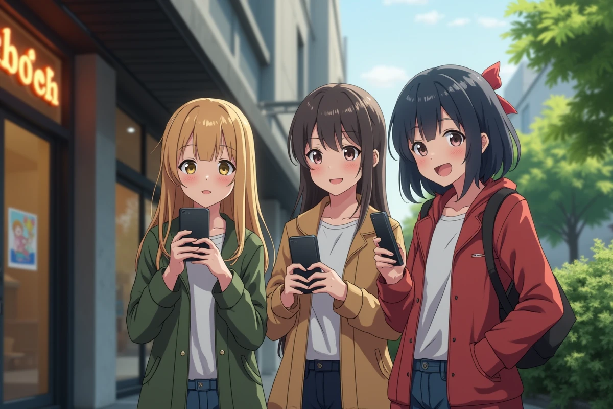 Groupe de jeunes partageant leur excitation sur la sortie de la saison 2